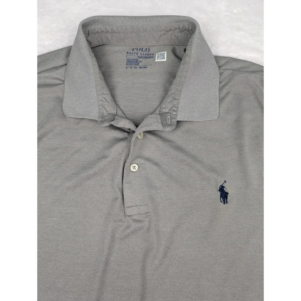 Polo Ralph Lauren Performance Polo Shirt Men's Size‎ XL Gray Golf Polyester